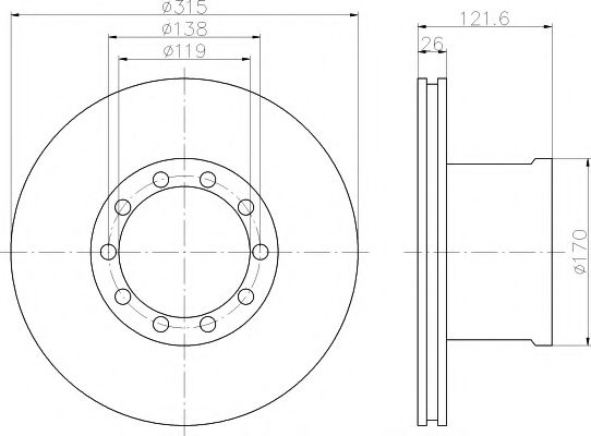 93084100 Disc frana TEXTAR 