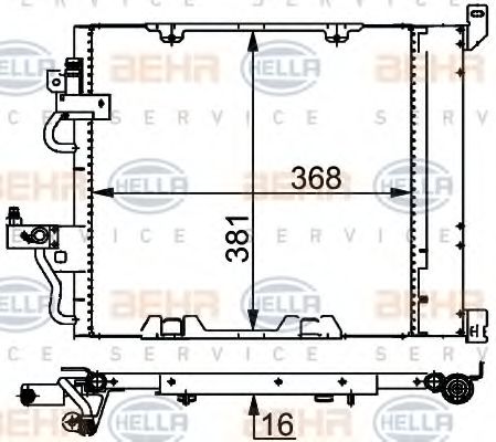 8FC 351 301-754 Condensator, climatizare HELLA 