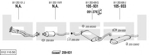 012.110.50 Sistem de esapament BOSAL 