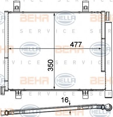 8FC 351 319-601 Condensator, climatizare HELLA 