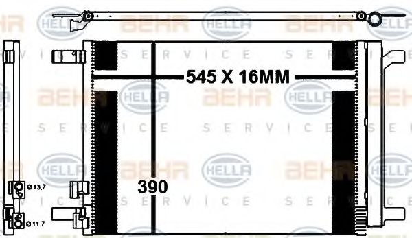 8FC 351 343-111 Condensator, climatizare HELLA 