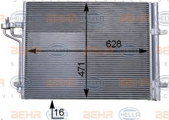 8FC 351 343-191 Condensator, climatizare HELLA 