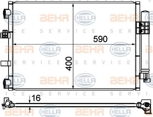 8FC 351 344-554 Condensator, climatizare HELLA 