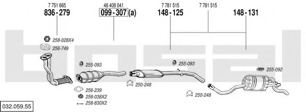 032.059.55 Sistem de esapament BOSAL 