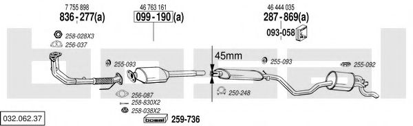 032.062.37 Sistem de esapament BOSAL 
