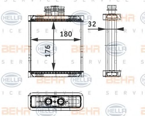 8FH 351 311-111 Schimbator caldura, incalzire habitaclu HELLA 