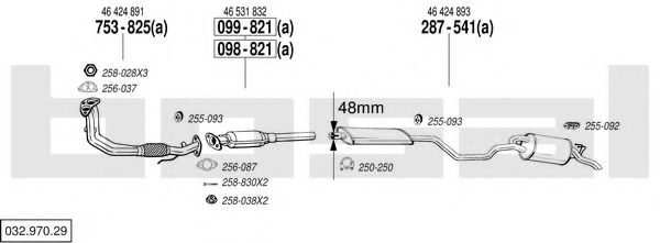 032.970.29 Sistem de esapament BOSAL 