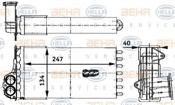 8FH 351 311-341 Schimbator caldura, incalzire habitaclu HELLA 