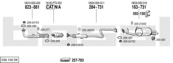 038.100.56 Sistem de esapament BOSAL 