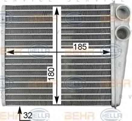 8FH 351 315-781 Schimbator caldura, incalzire habitaclu HELLA 