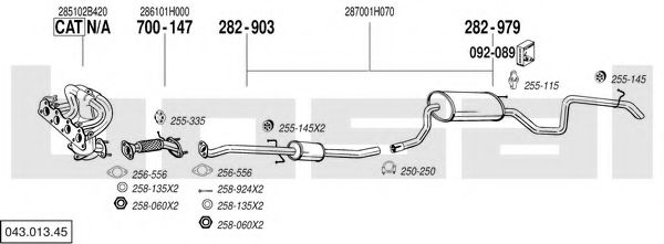 043.013.45 Sistem de esapament BOSAL 