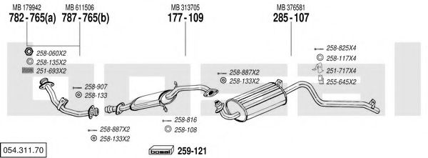 054.311.70 Sistem de esapament BOSAL 