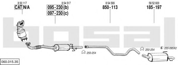 060.015.35 Sistem de esapament BOSAL 