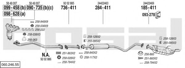 060.246.55 Sistem de esapament BOSAL 