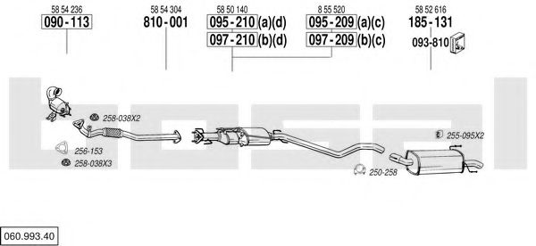060.993.40 Sistem de esapament BOSAL 