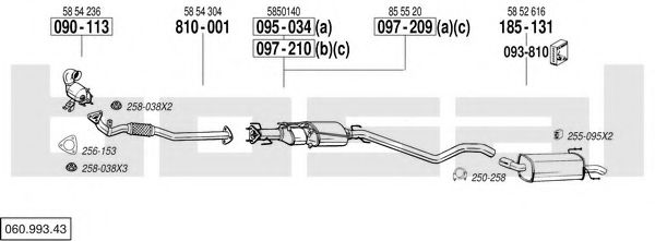 060.993.43 Sistem de esapament BOSAL 