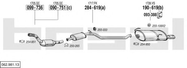 062.981.13 Sistem de esapament BOSAL 