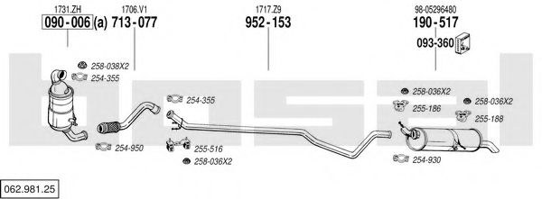 062.981.25 Sistem de esapament BOSAL 