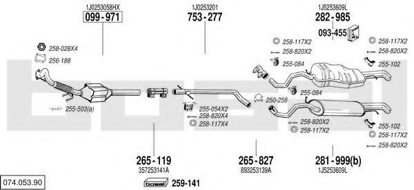 074.053.90 Sistem de esapament BOSAL 