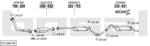 074.080.50 Sistem de esapament BOSAL 
