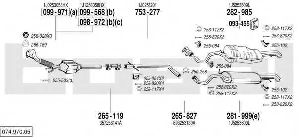 074.970.05 Sistem de esapament BOSAL 