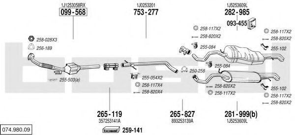 074.980.09 Sistem de esapament BOSAL 