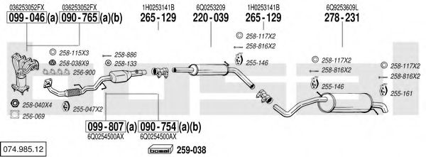 074.985.12 Sistem de esapament BOSAL 
