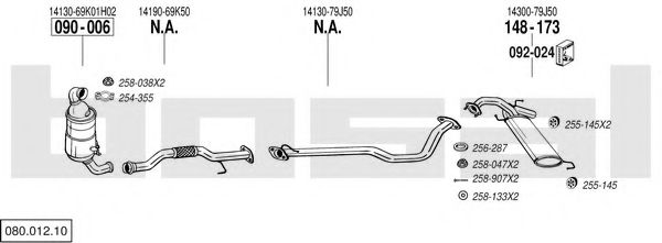 080.012.10 Sistem de esapament BOSAL 