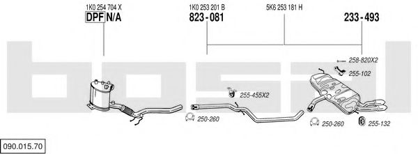 090.015.70 Sistem de esapament BOSAL 