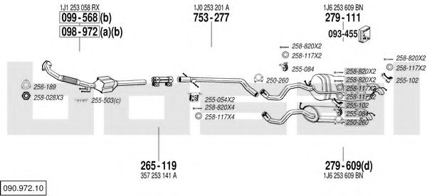 090.972.10 Sistem de esapament BOSAL 