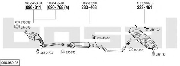 090.980.03 Sistem de esapament BOSAL 