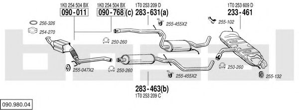 090.980.04 Sistem de esapament BOSAL 