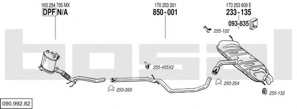 090.992.82 Sistem de esapament BOSAL 