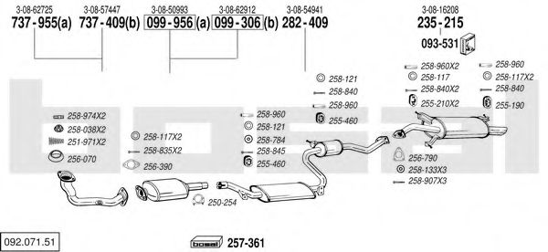 092.071.51 Sistem de esapament BOSAL 