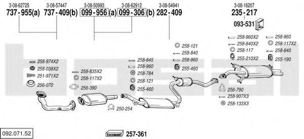 092.071.52 Sistem de esapament BOSAL 
