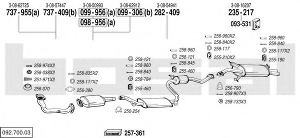 092.700.03 Sistem de esapament BOSAL 