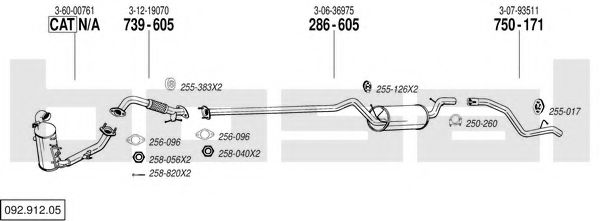 092.912.05 Sistem de esapament BOSAL 