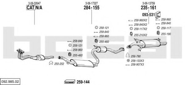 092.985.02 Sistem de esapament BOSAL 