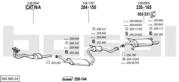 092.985.24 Sistem de esapament BOSAL 