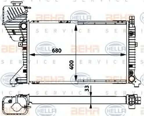 8MK 376 722-261 Radiator, racire motor HELLA 