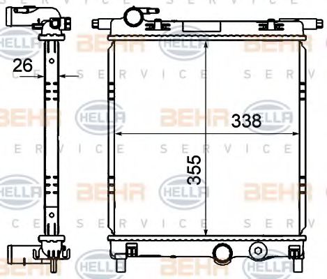 8MK 376 735-021 Radiator, racire motor HELLA 