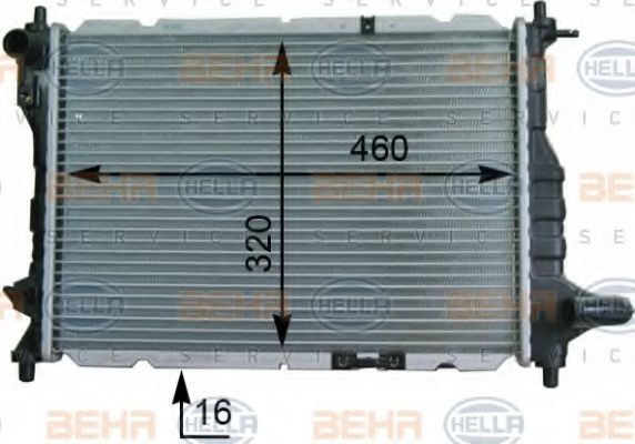 8MK 376 748-721 Radiator, racire motor HELLA 