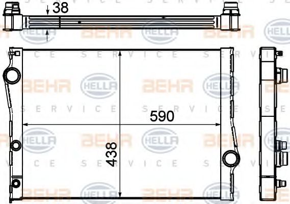 8MK 376 753-001 Radiator, racire motor HELLA 