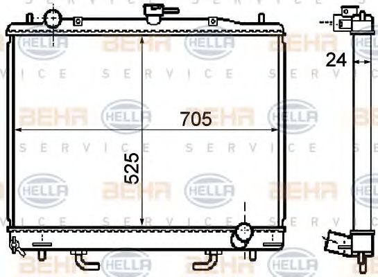 8MK 376 753-661 Radiator, racire motor HELLA 