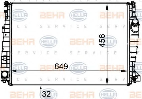 8MK 376 764-331 Radiator, racire motor HELLA 