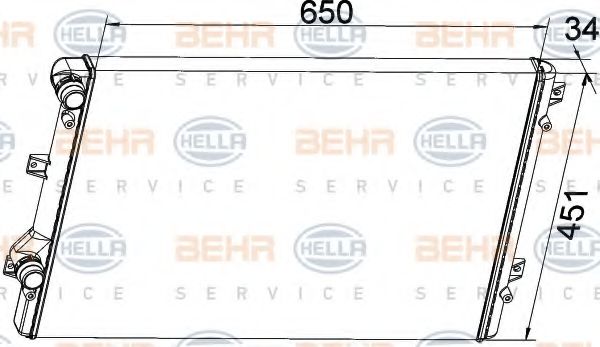 8MK 376 774-034 Radiator, racire motor HELLA 