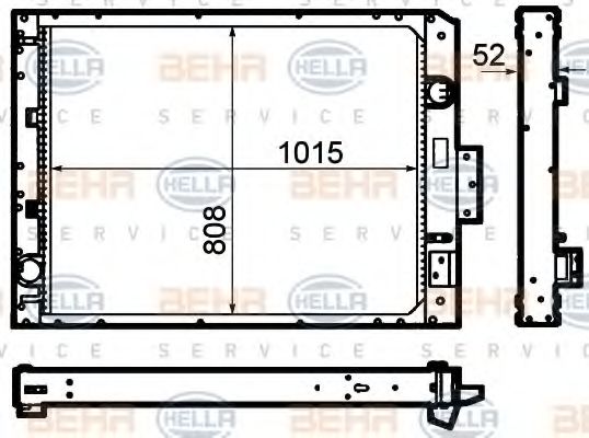 8MK 376 792-091 Radiator, racire motor HELLA 