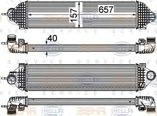 8ML 376 755-621 Intercooler, compresor HELLA 