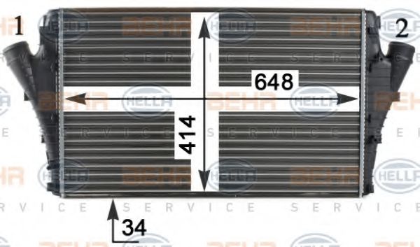 8ML 376 760-611 Intercooler, compresor HELLA 
