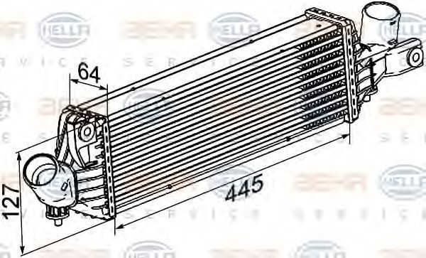 8ML 376 777-081 Intercooler, compresor HELLA 